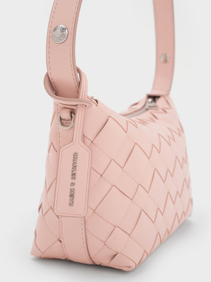 Ivette Woven Shoulder Bag - Light Pink | CHARLES & KEITH