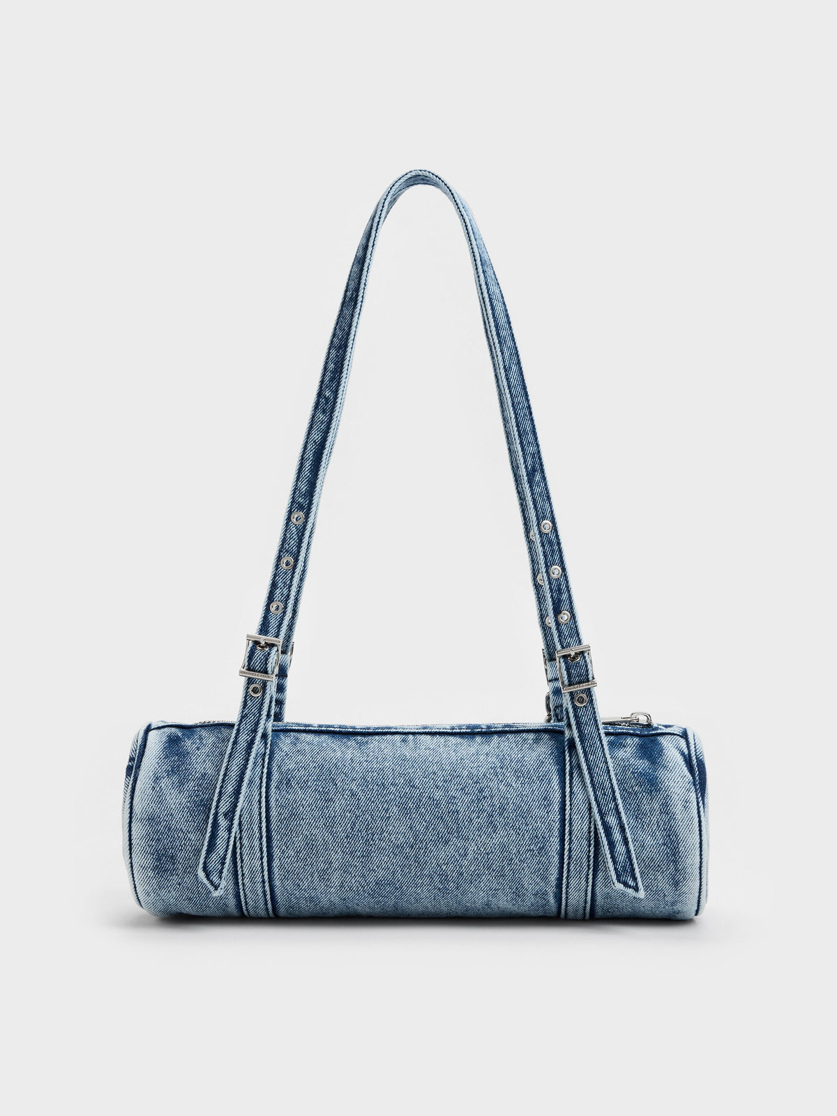 Rey Denim Elongated Shoulder Bag - Denim Blue | CHARLES & KEITH