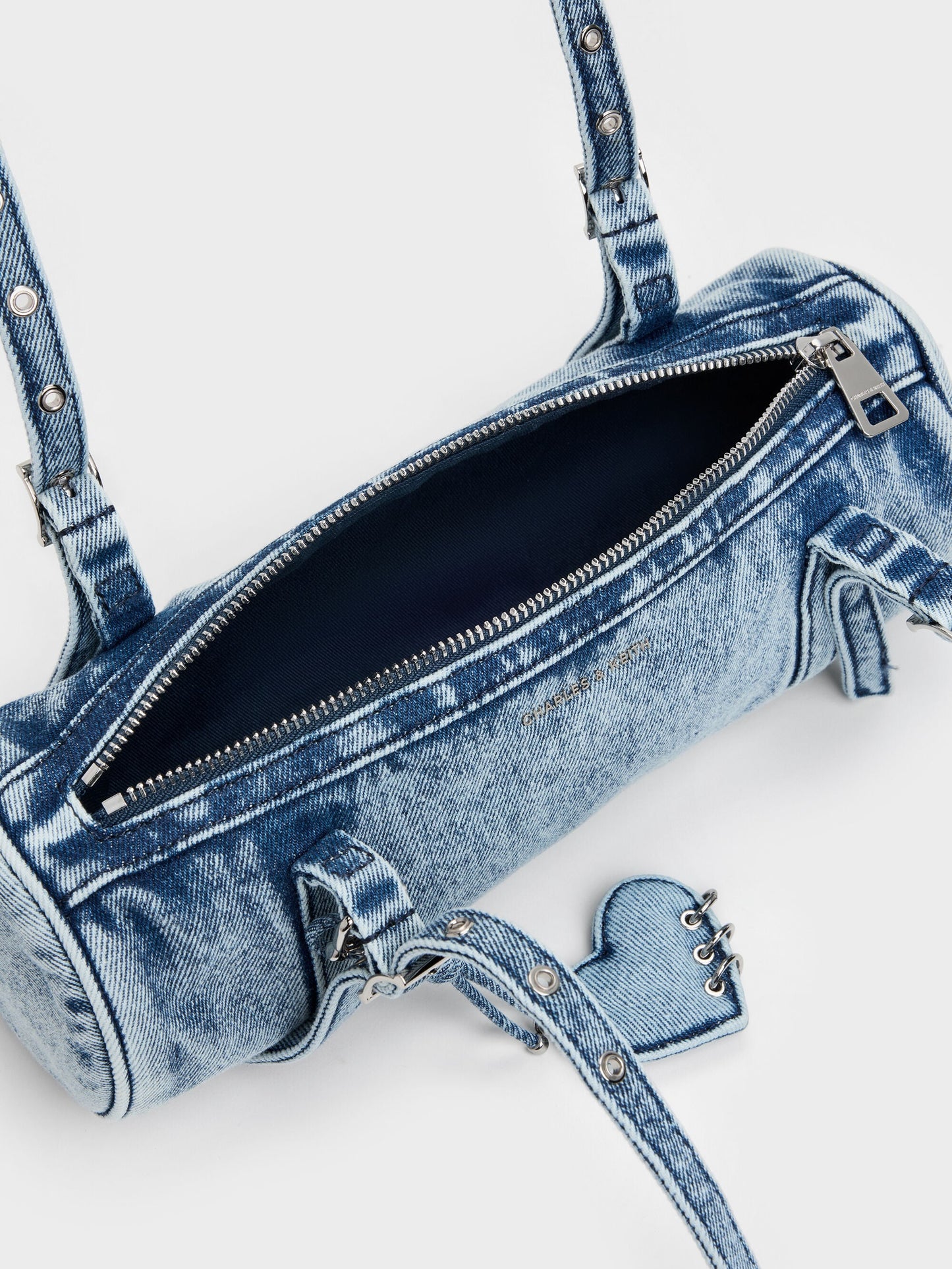 Rey Denim Elongated Shoulder Bag - Denim Blue | CHARLES & KEITH
