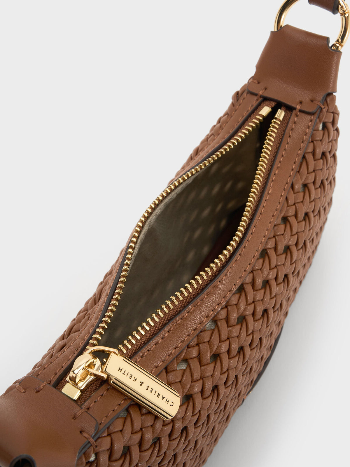 Mini Calla Woven Shoulder Bag - Chocolate | CHARLES & KEITH