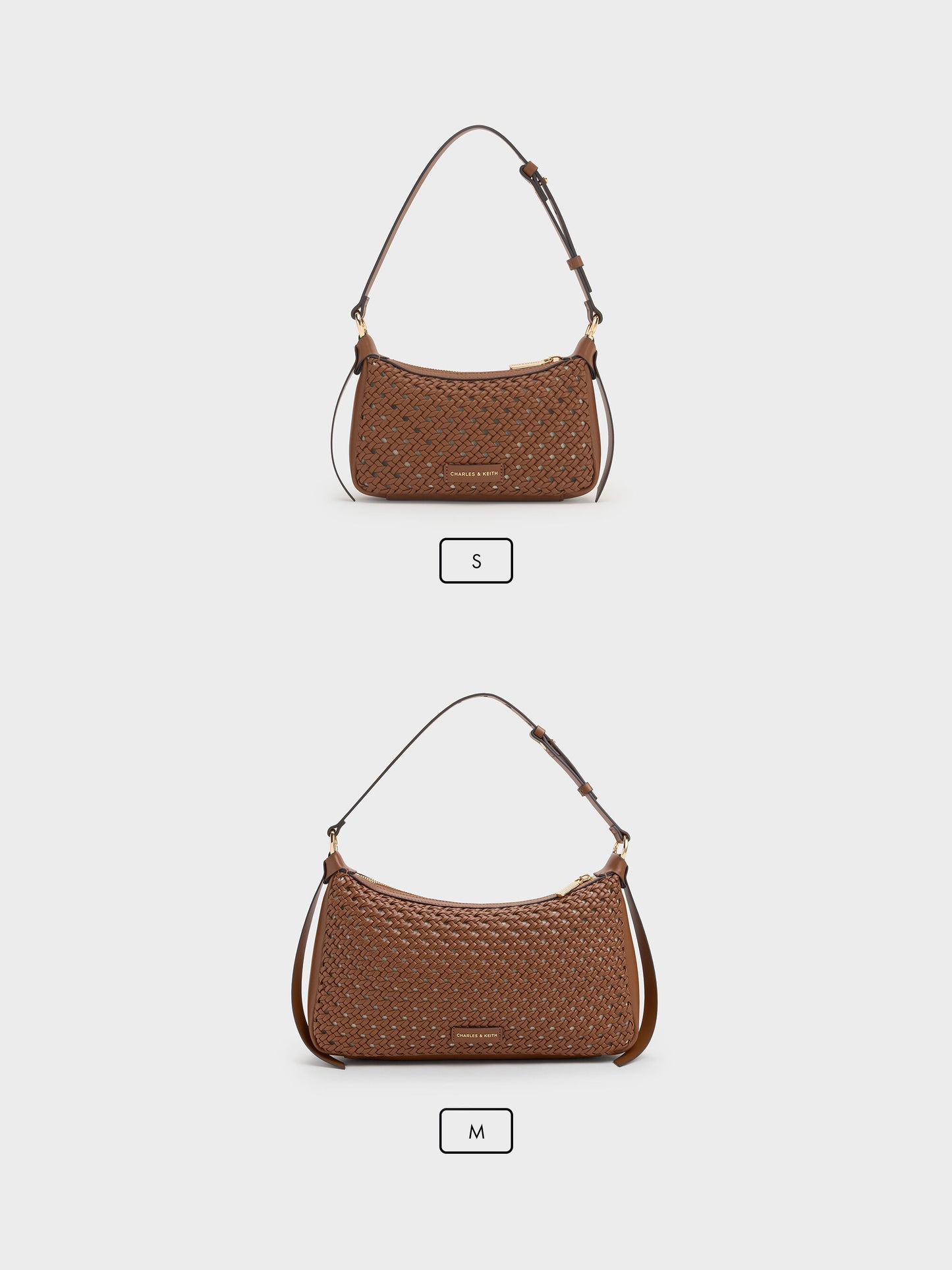 Mini Calla Woven Shoulder Bag - Chocolate | CHARLES & KEITH
