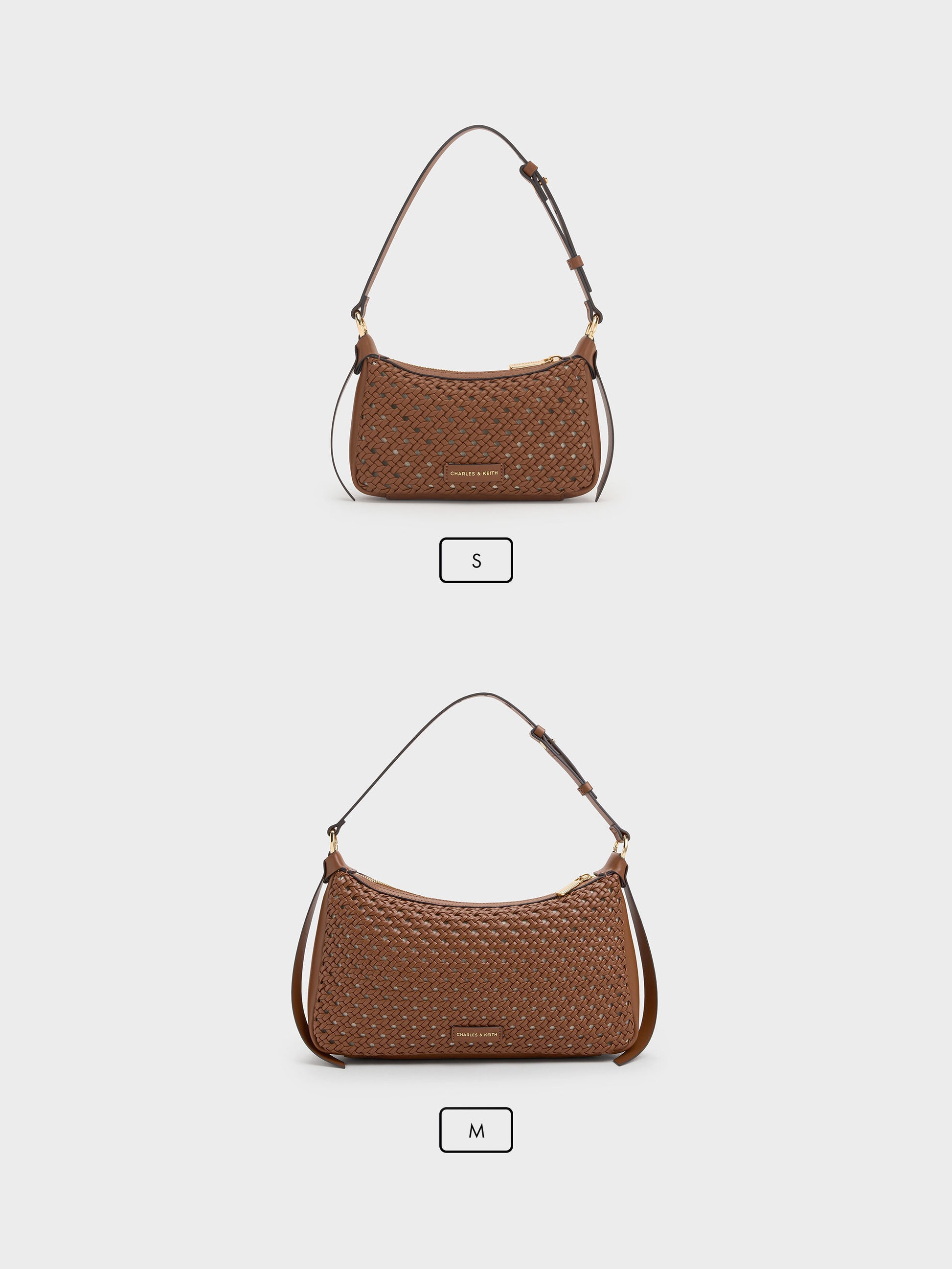 Mini Calla Woven Shoulder Bag - Chocolate | CHARLES & KEITH
