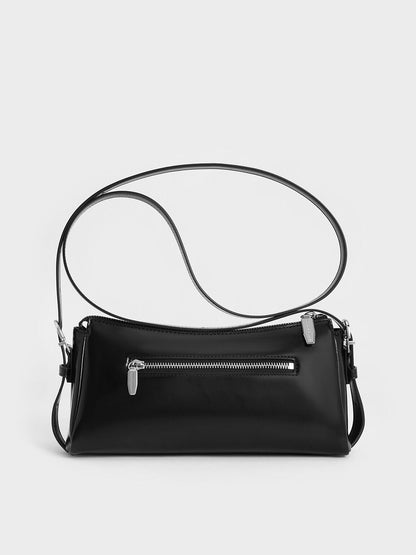 Rachel Front-Pocket Chain Shoulder Bag - Noir | CHARLES & KEITH