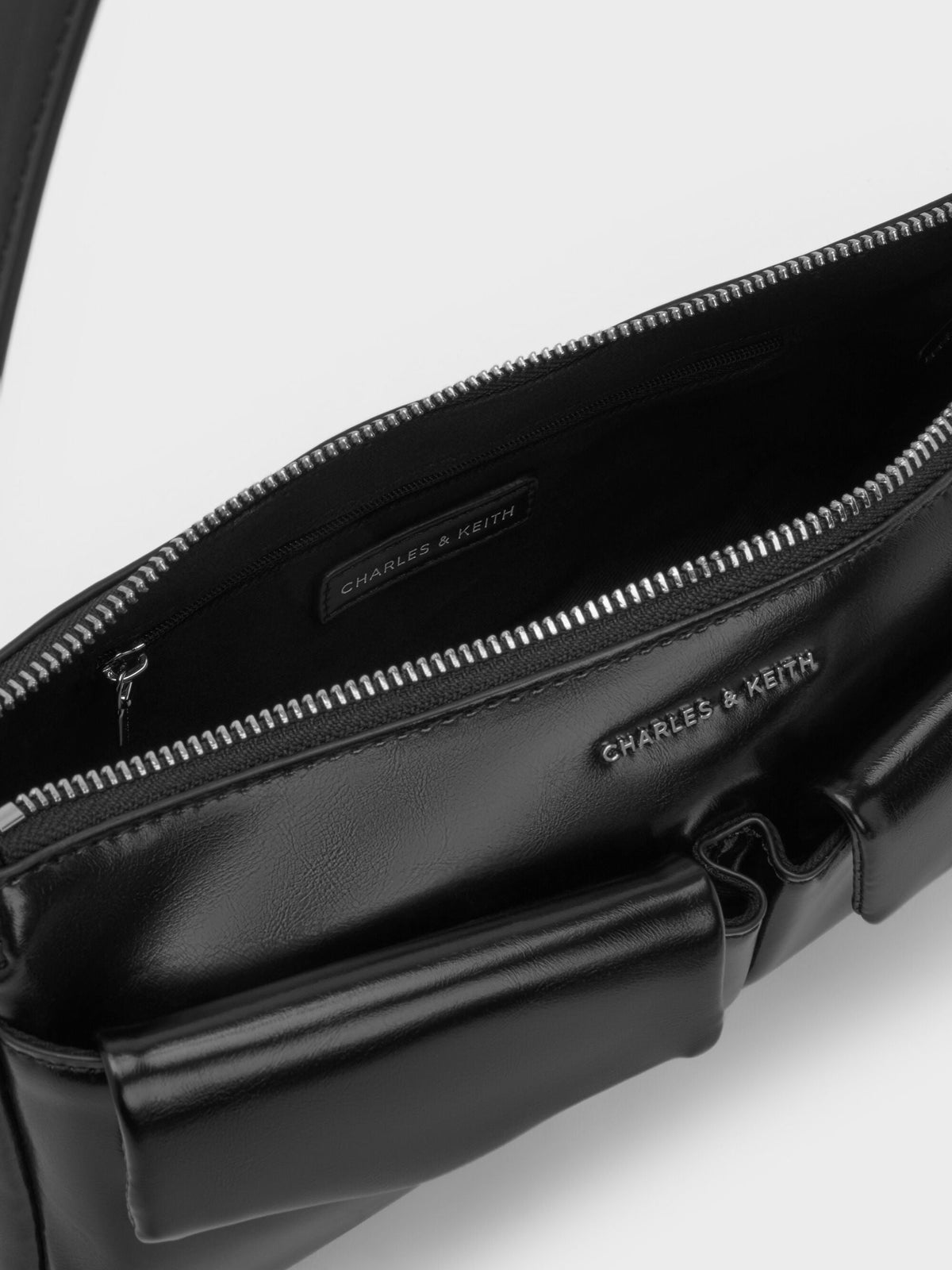 Rachel Front-Pocket Chain Shoulder Bag - Noir | CHARLES & KEITH