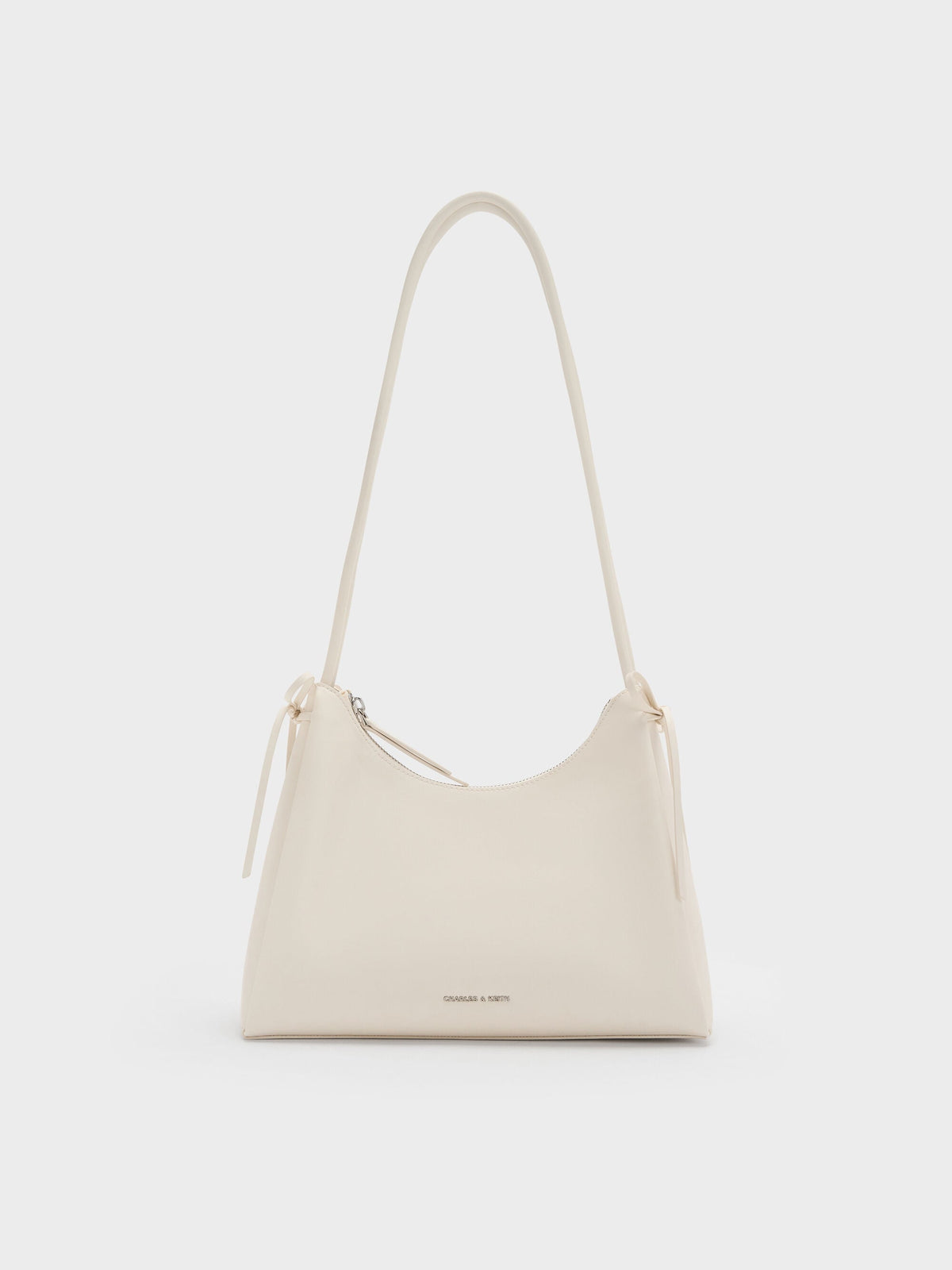 Hazel Bow Hobo Bag - Cream | CHARLES & KEITH