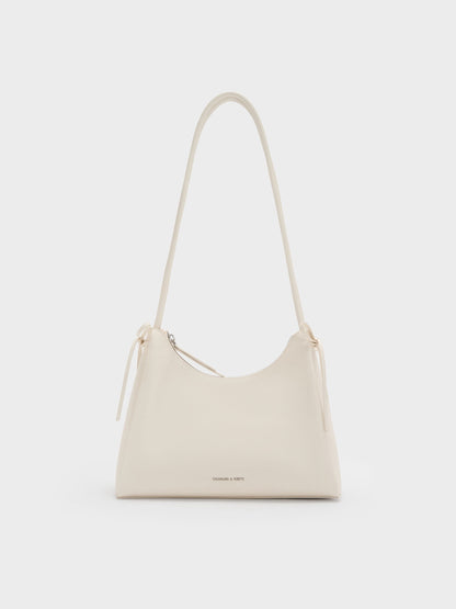Hazel Bow Hobo Bag - Cream | CHARLES & KEITH