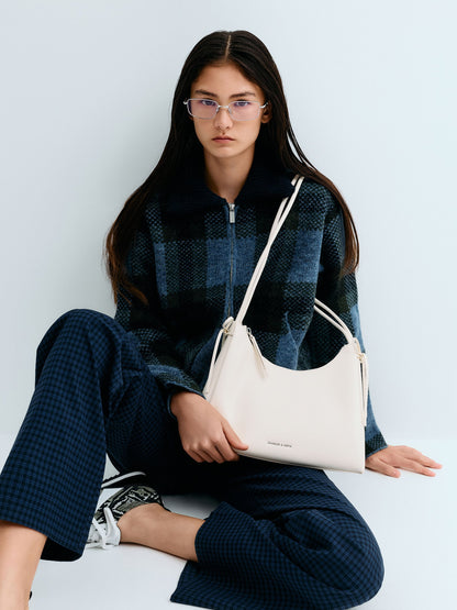 Hazel Bow Hobo Bag - Cream | CHARLES & KEITH