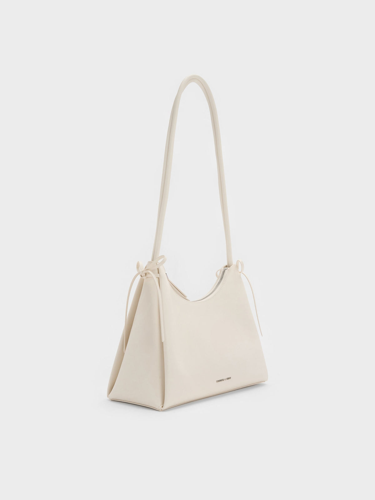 Hazel Bow Hobo Bag - Cream | CHARLES & KEITH