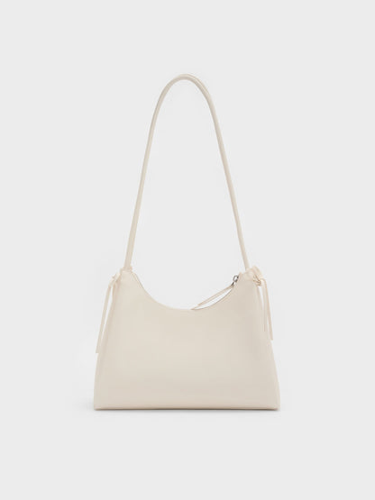 Hazel Bow Hobo Bag - Cream | CHARLES & KEITH