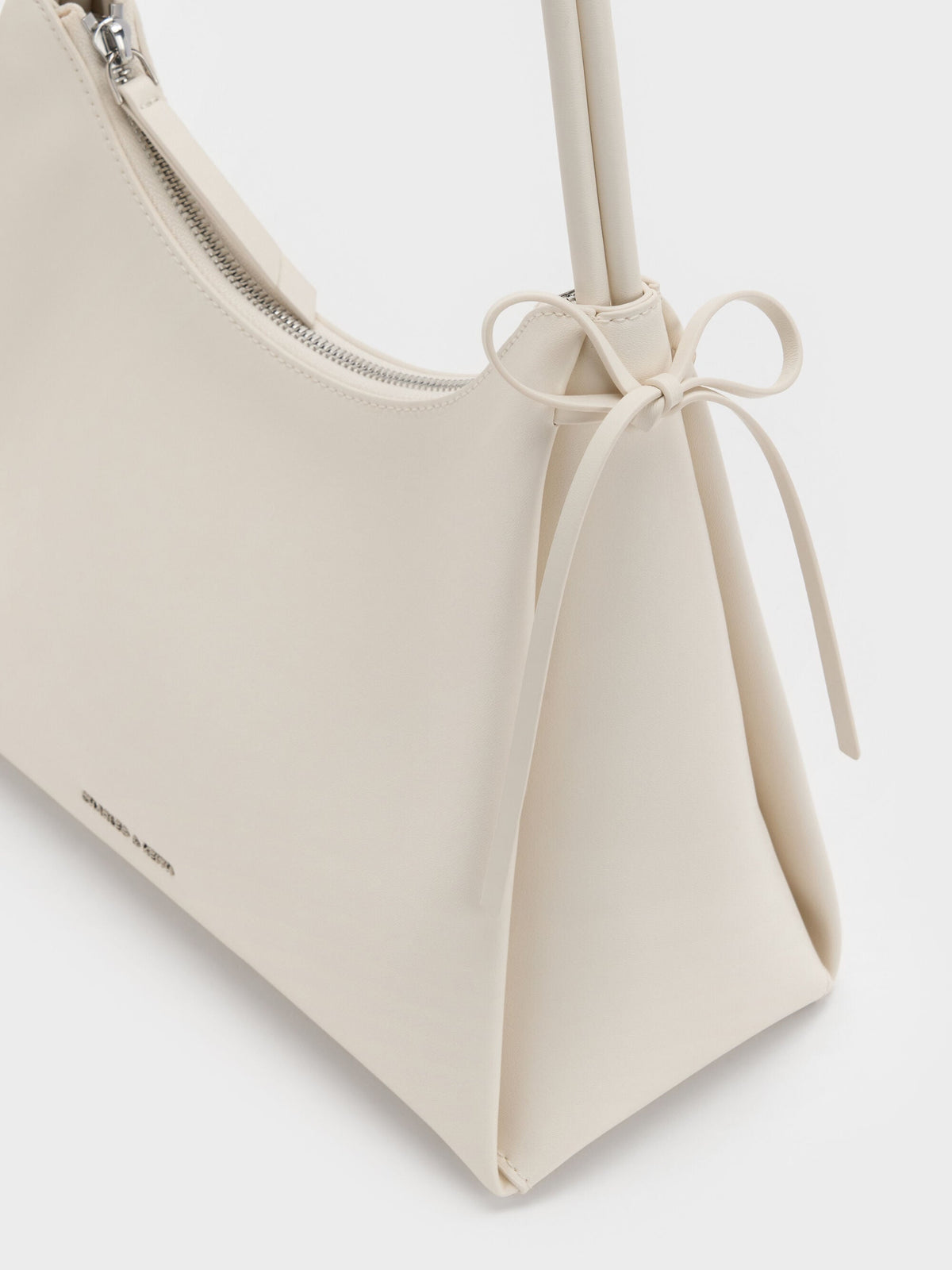 Hazel Bow Hobo Bag - Cream | CHARLES & KEITH