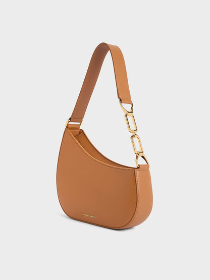 Agatha Chain-Strap Shoulder Bag - Brown | CHARLES & KEITH
