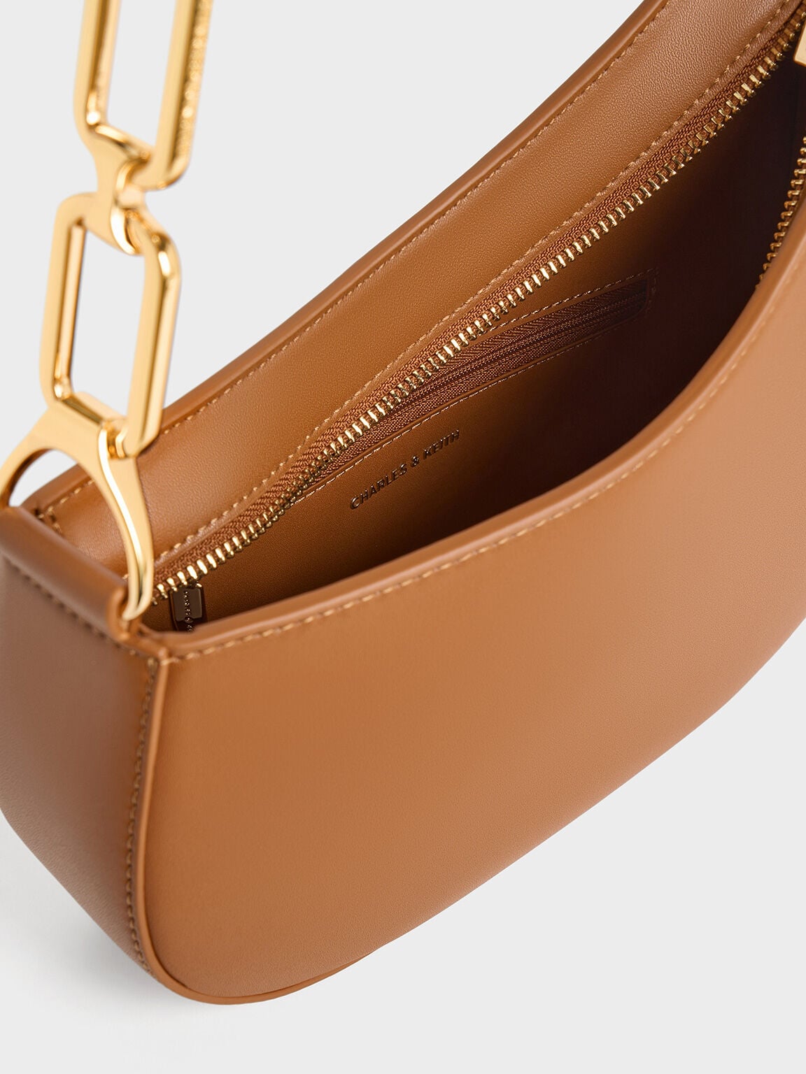 Agatha Chain-Strap Shoulder Bag - Brown | CHARLES & KEITH