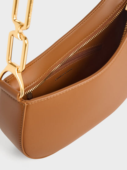 Agatha Chain-Strap Shoulder Bag - Brown | CHARLES & KEITH