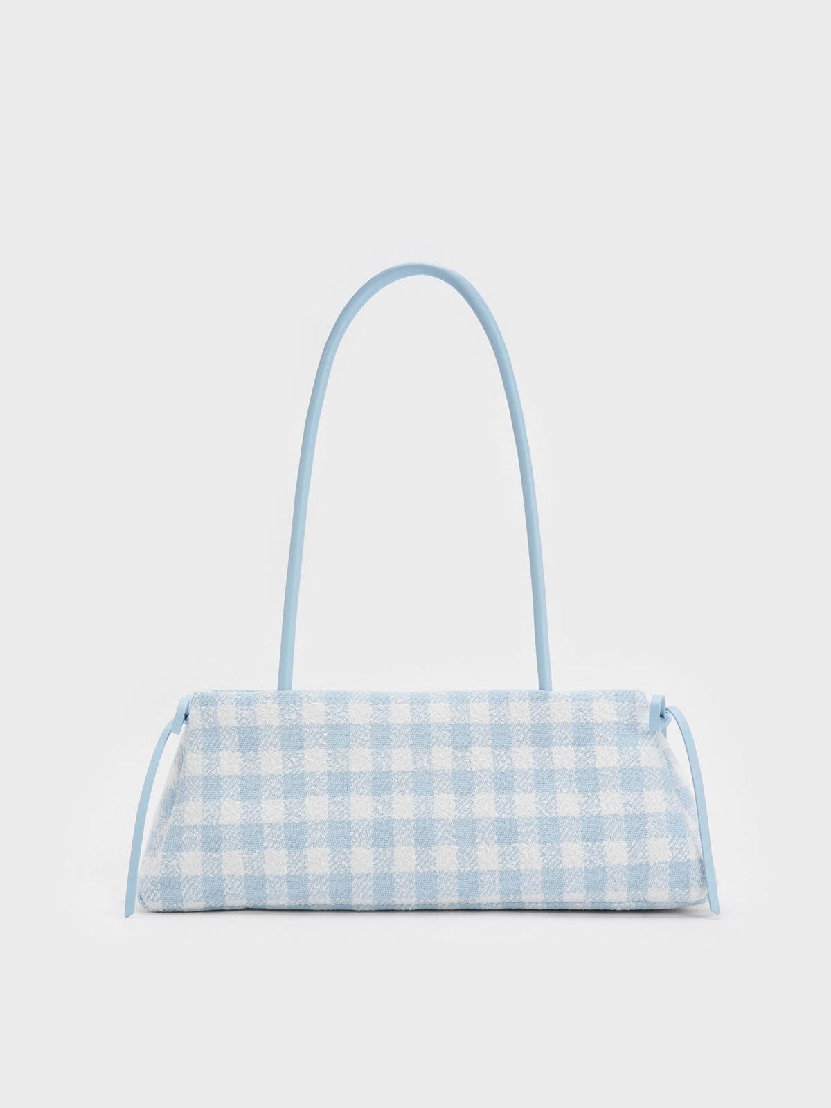 Hazel Gingham Bow Shoulder Bag - Gingham Blue | CHARLES & KEITH