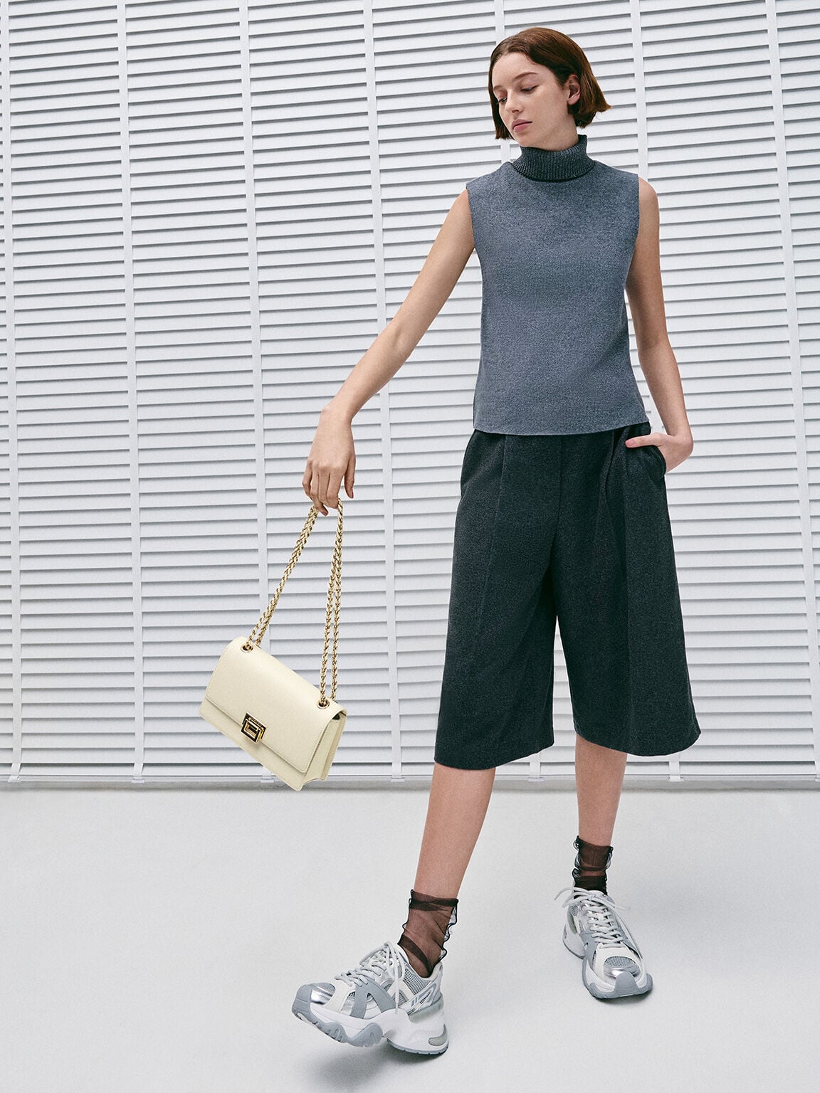 Everline Braided-Strap Shoulder Bag - Cream | CHARLES & KEITH