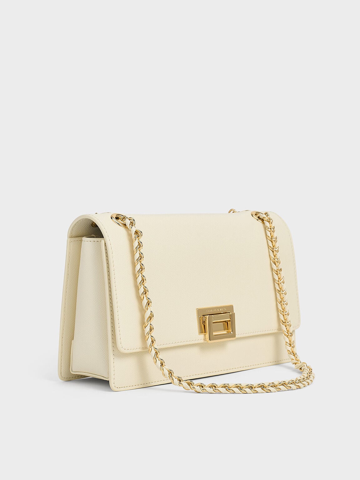 Everline Braided-Strap Shoulder Bag - Cream | CHARLES & KEITH