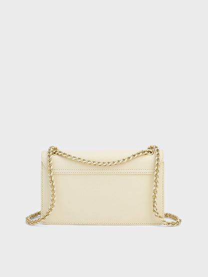 Everline Braided-Strap Shoulder Bag - Cream | CHARLES & KEITH