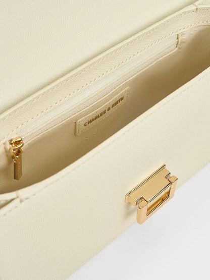 Everline Braided-Strap Shoulder Bag - Cream | CHARLES & KEITH