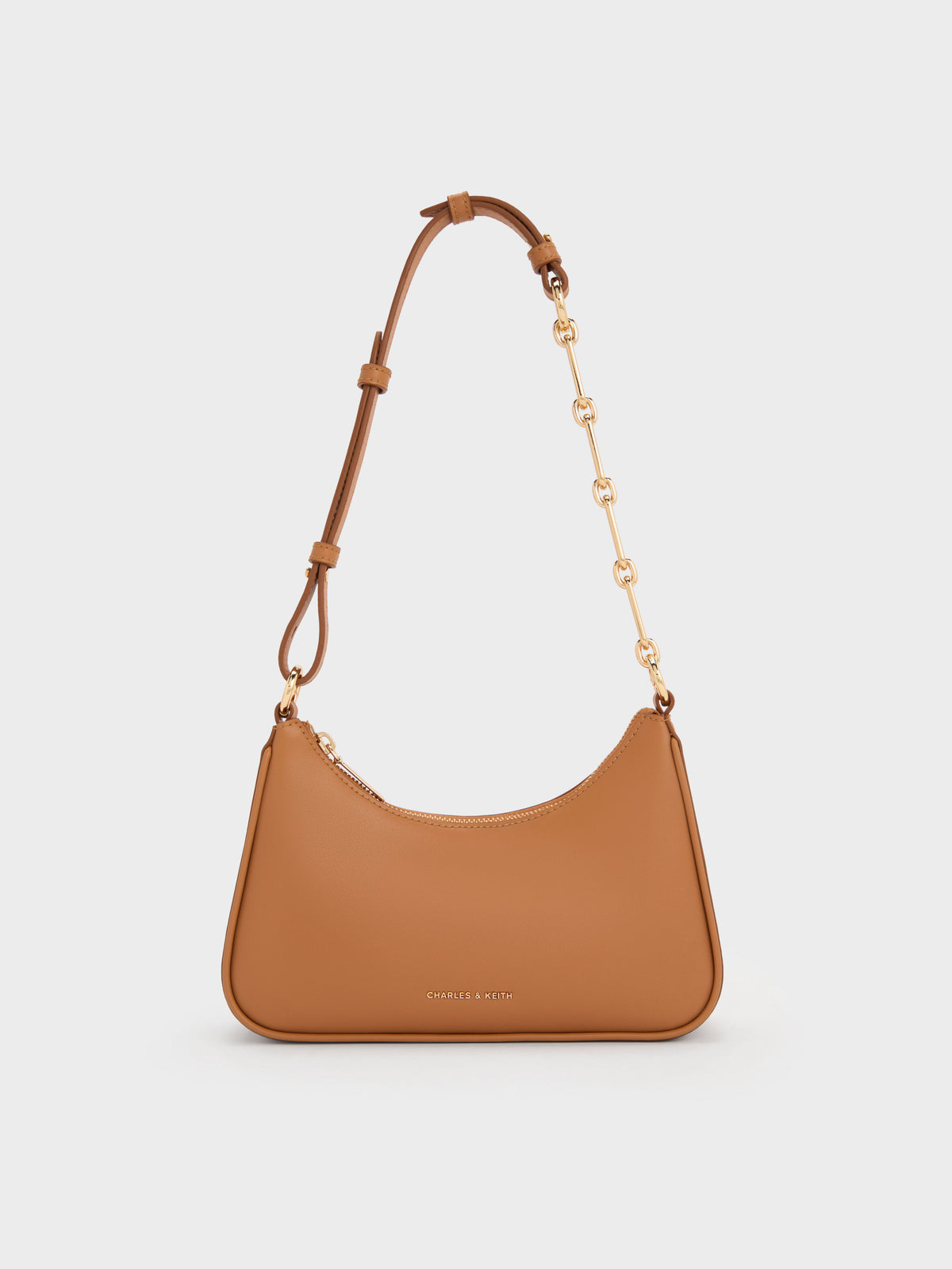 Lane Chain-Strap Shoulder Bag - Russet Brown | CHARLES & KEITH