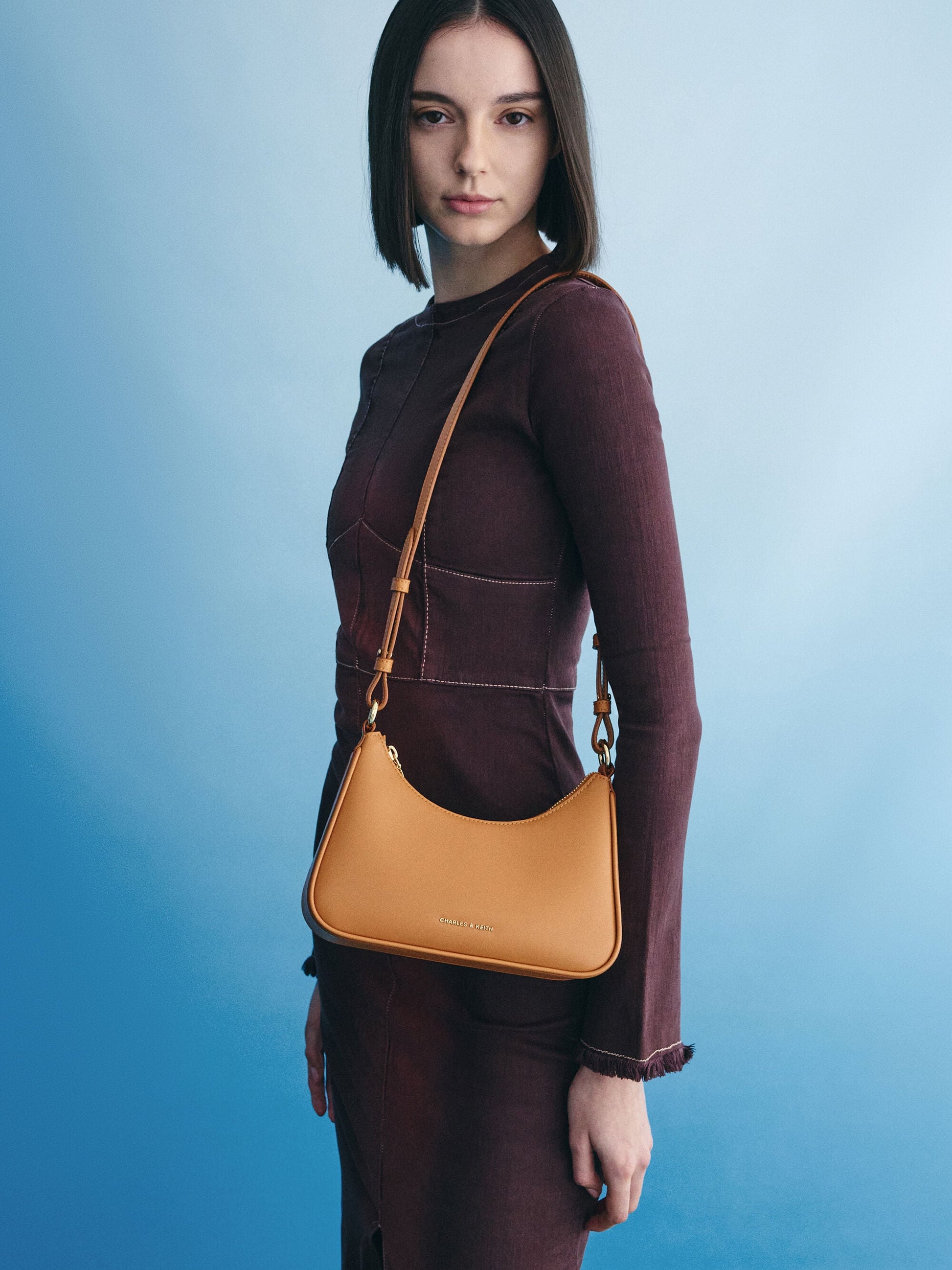 Lane Chain-Strap Shoulder Bag - Russet Brown | CHARLES & KEITH