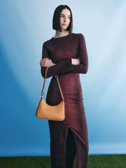 Lane Chain-Strap Shoulder Bag - Russet Brown | CHARLES & KEITH