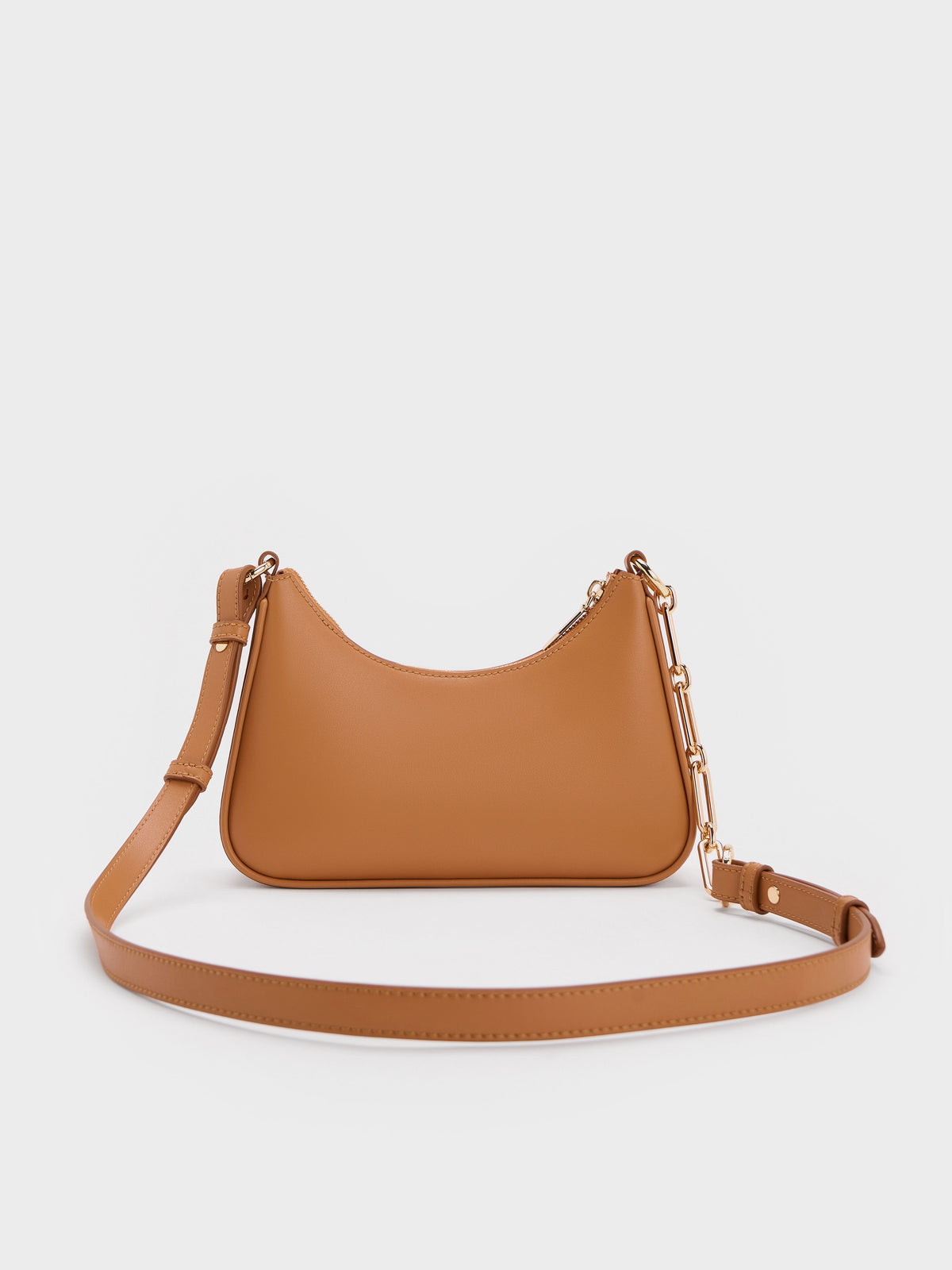 Lane Chain-Strap Shoulder Bag - Russet Brown | CHARLES & KEITH