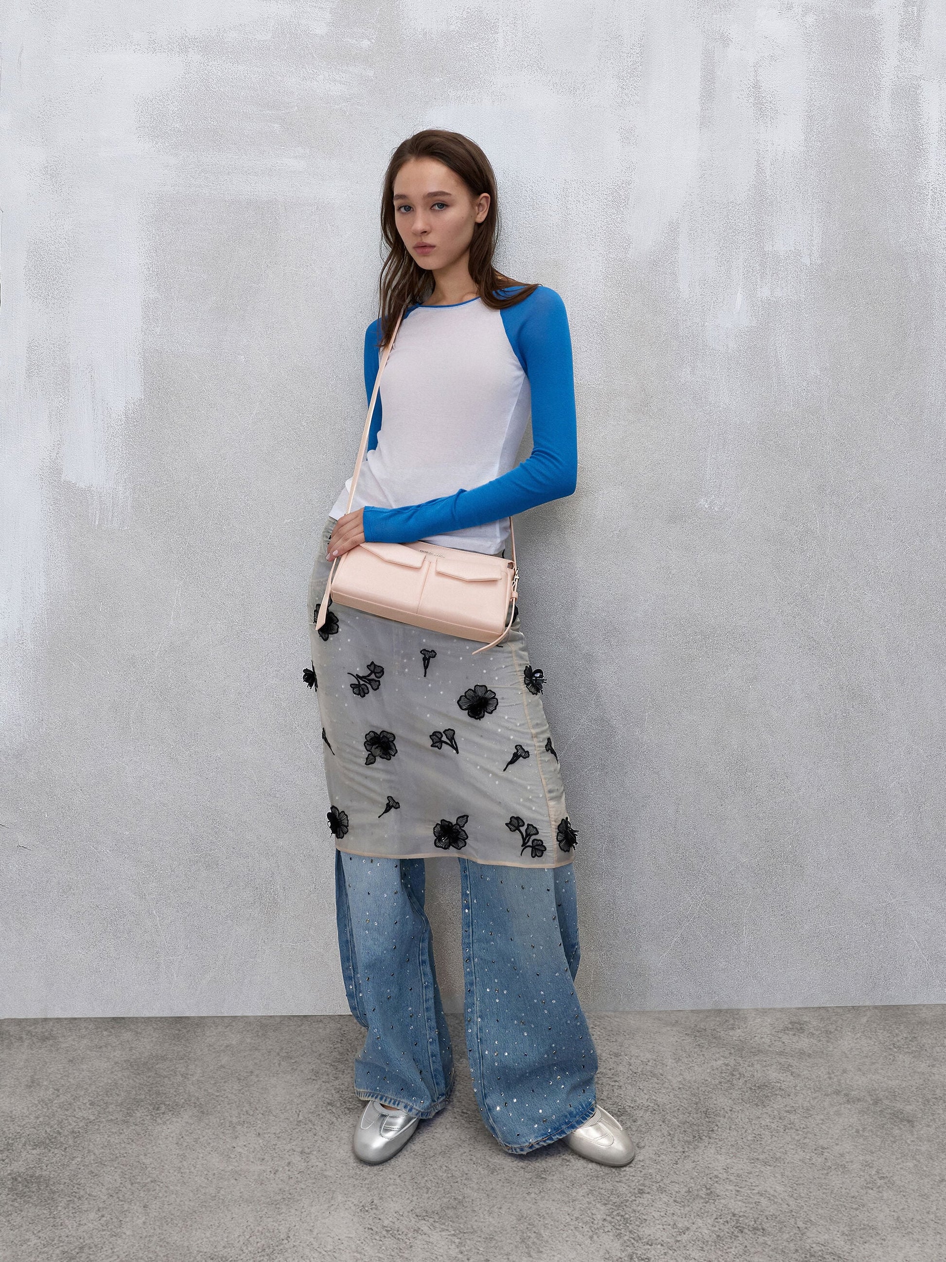 Rachel Front-Pocket Chain Shoulder Bag - Soft Pink | CHARLES & KEITH