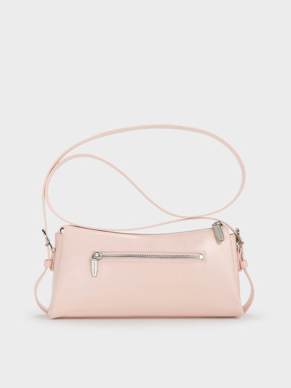 Rachel Front-Pocket Chain Shoulder Bag - Soft Pink | CHARLES & KEITH