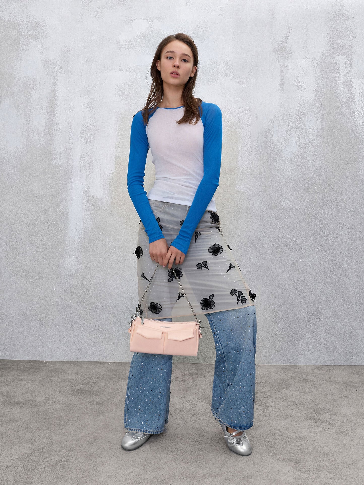 Rachel Front-Pocket Chain Shoulder Bag - Soft Pink | CHARLES & KEITH