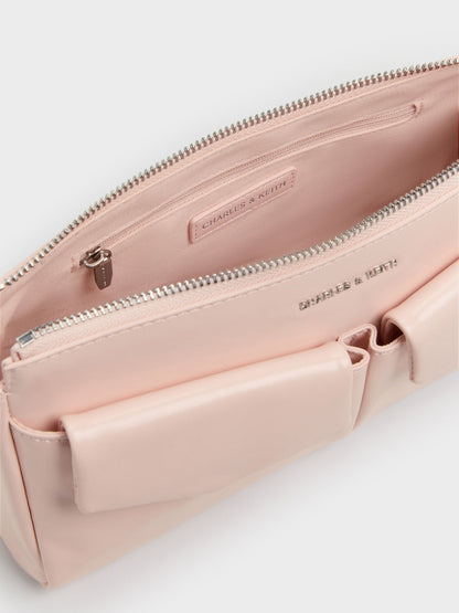 Rachel Front-Pocket Chain Shoulder Bag - Soft Pink | CHARLES & KEITH
