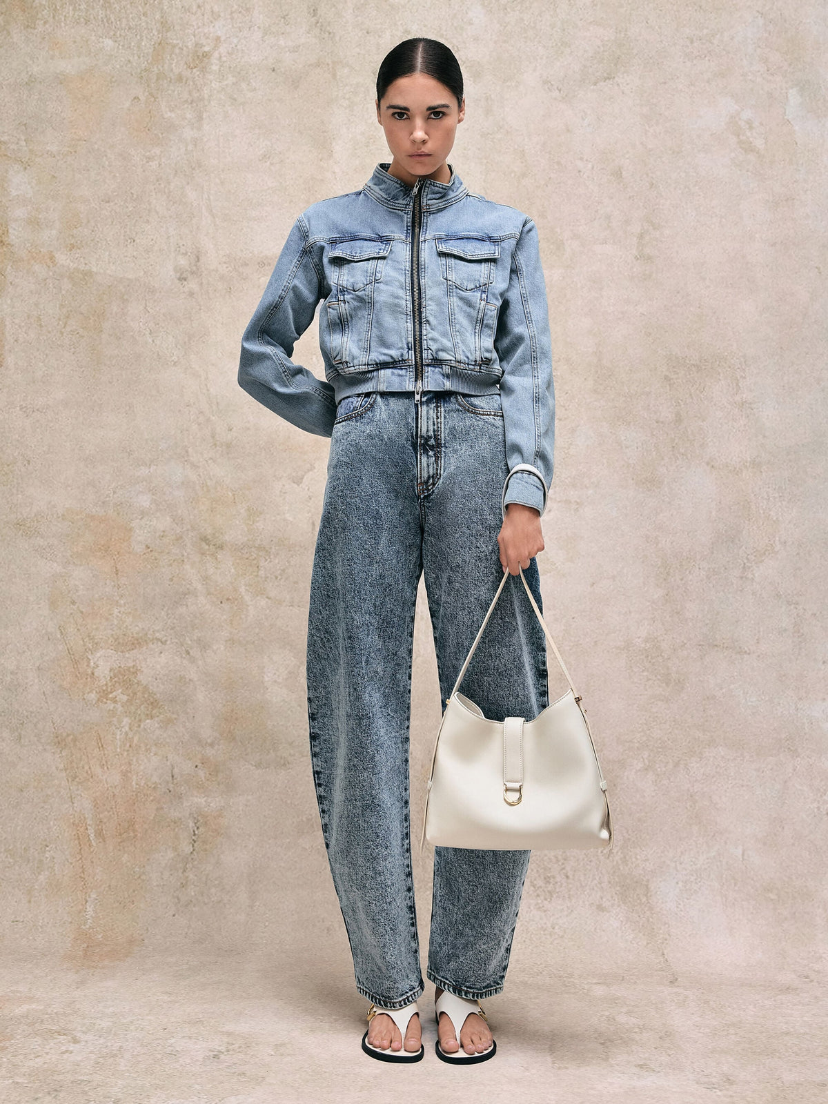 Gabine Leather Belted Hobo Bag - Eggshell Cream | CHARLES & KEITH