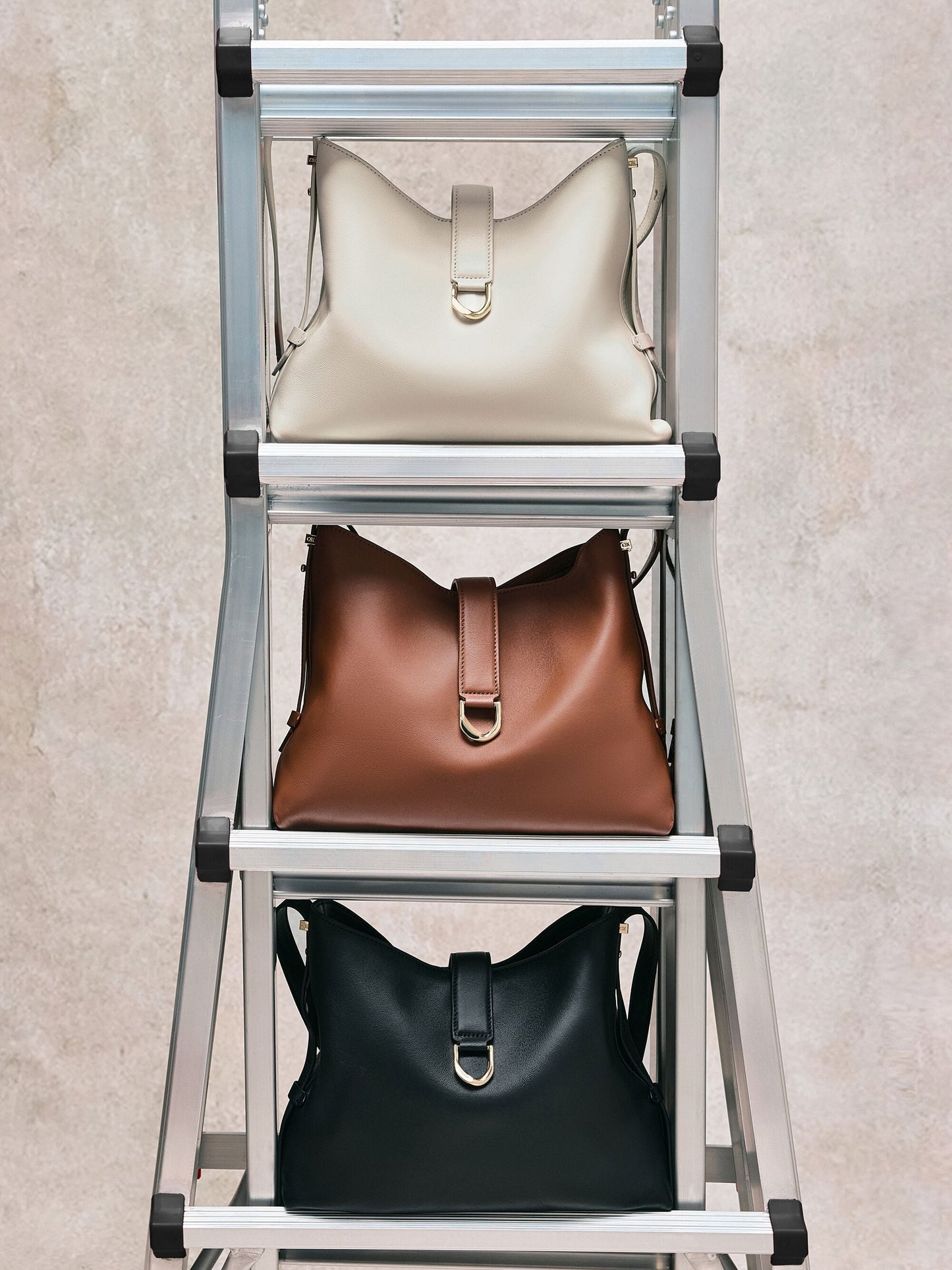 Gabine Leather Belted Hobo Bag - Eggshell Cream | CHARLES & KEITH