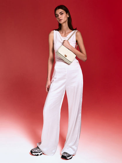 Arwen Diamond-Quilt Shoulder Bag - Cream | CHARLES & KEITH