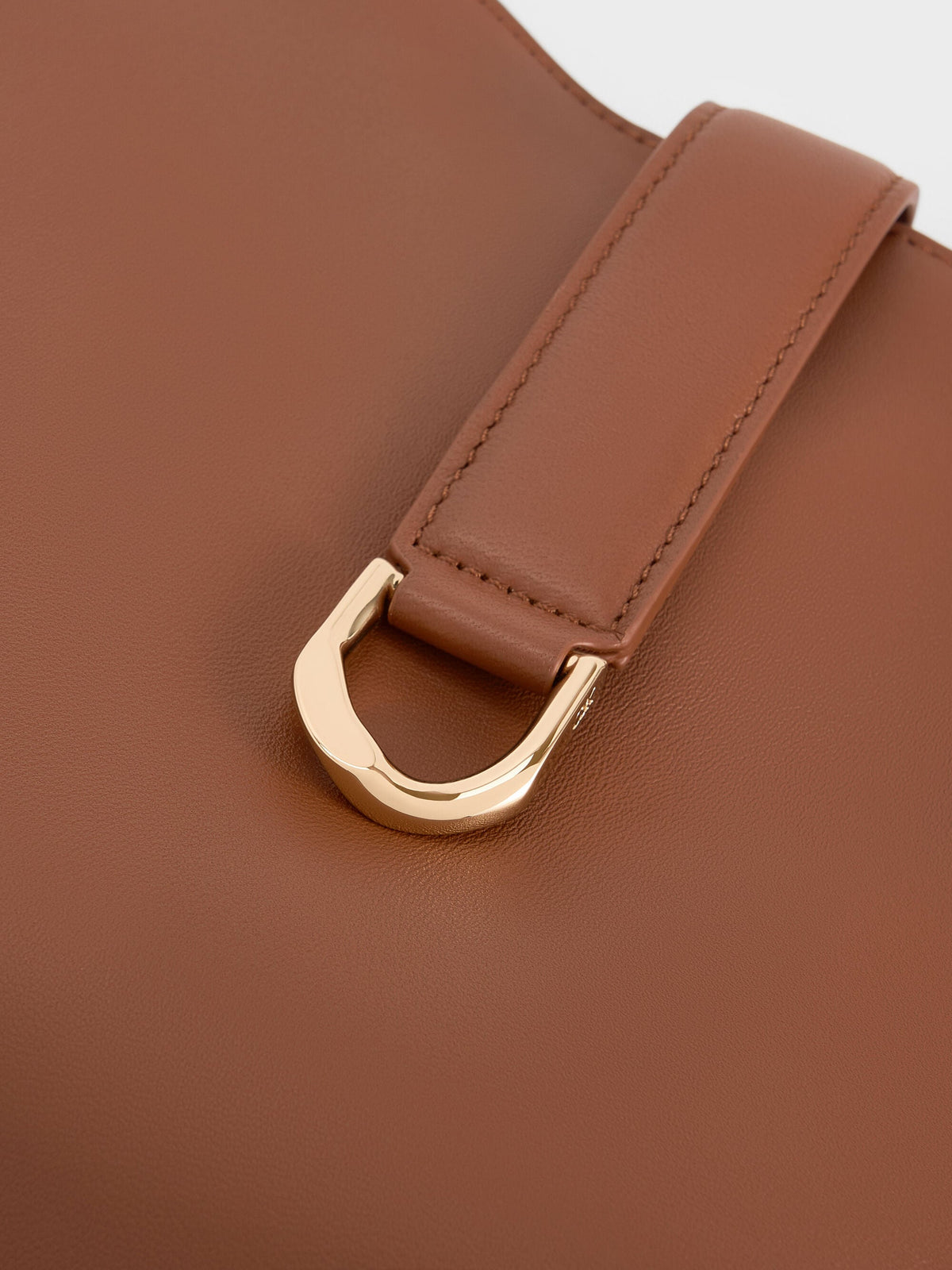 Gabine Leather Belted Hobo Bag - Chocolate | CHARLES & KEITH
