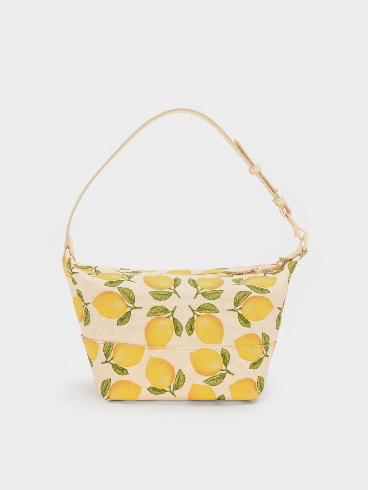 Amity Canvas Lemon-Print Hobo Bag - Butter Yellow | CHARLES & KEITH