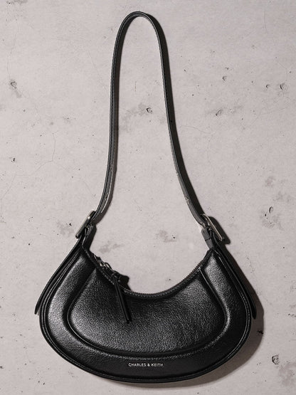 Petra Curved Shoulder Bag - Noir | CHARLES & KEITH