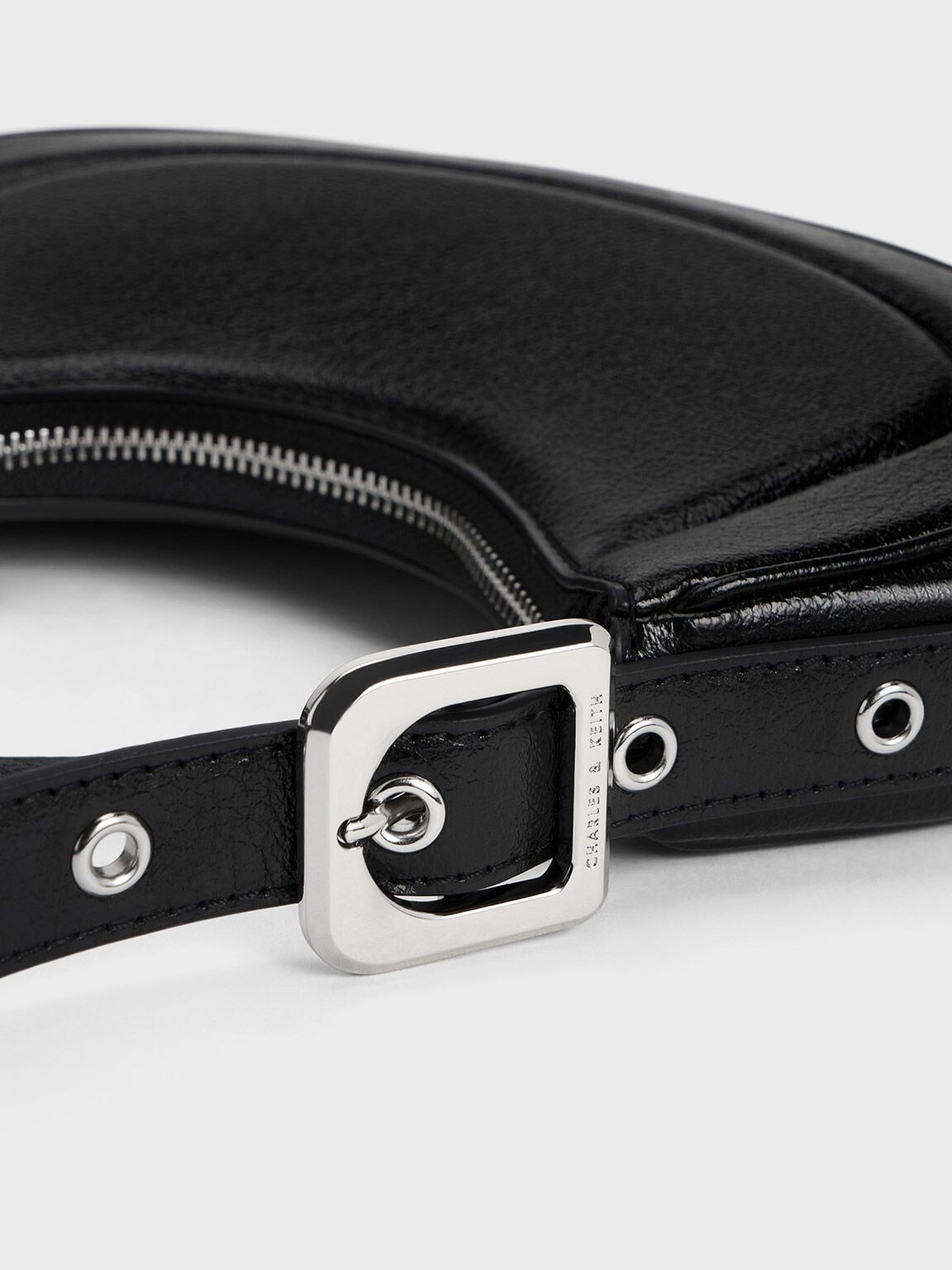 Petra Curved Shoulder Bag - Noir | CHARLES & KEITH