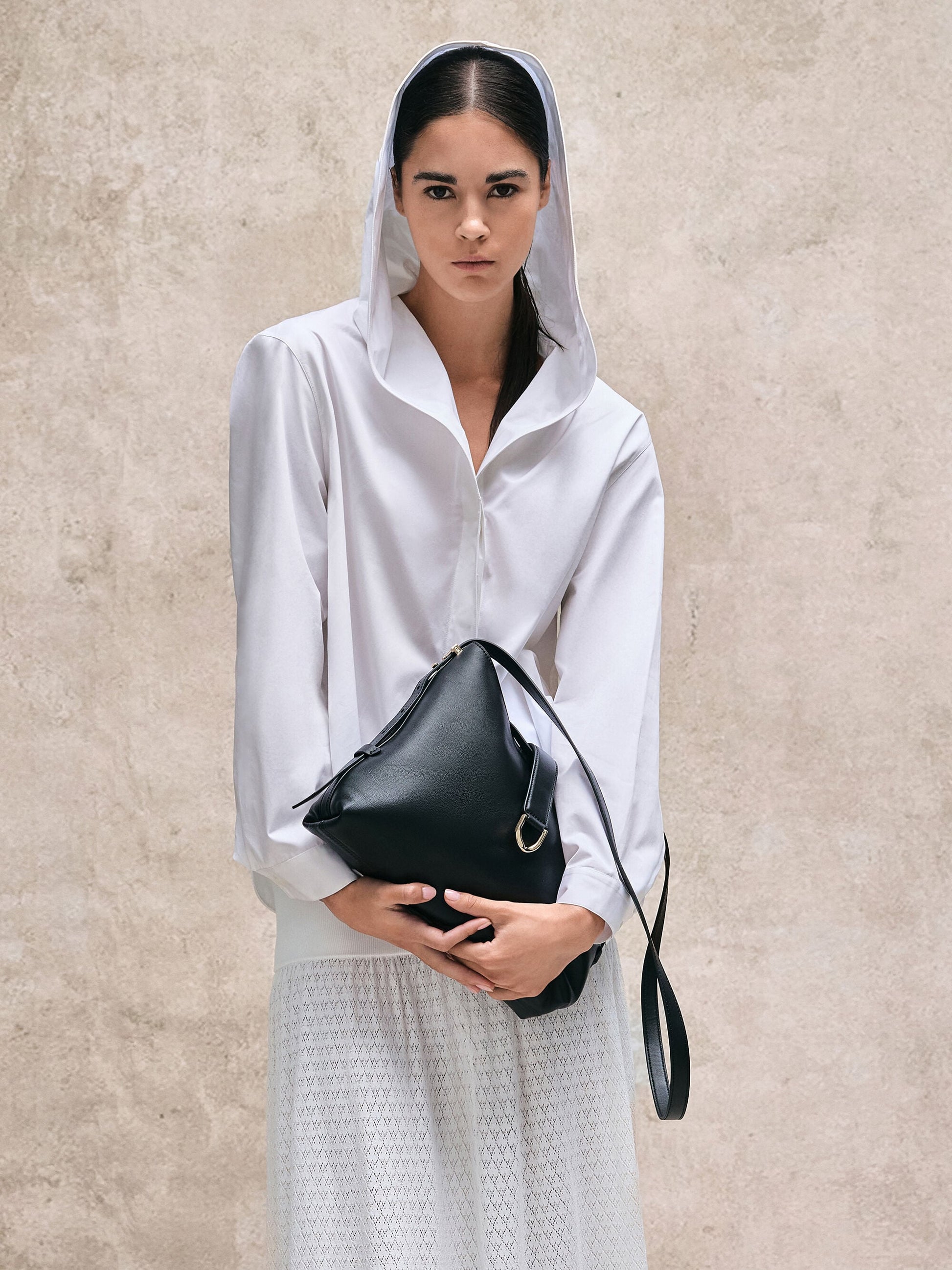 Gabine Leather Belted Hobo Bag - Black | CHARLES & KEITH