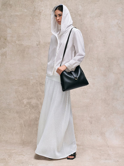 Gabine Leather Belted Hobo Bag - Black | CHARLES & KEITH