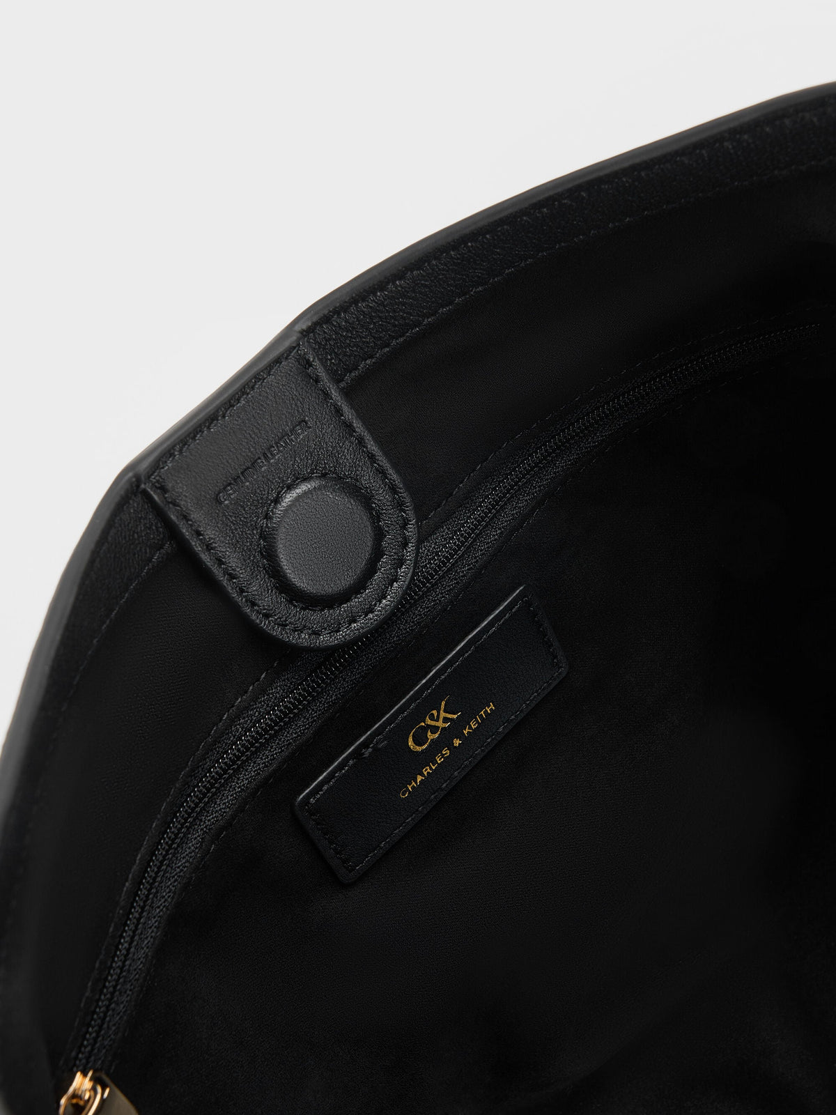 Gabine Leather Belted Hobo Bag - Black | CHARLES & KEITH