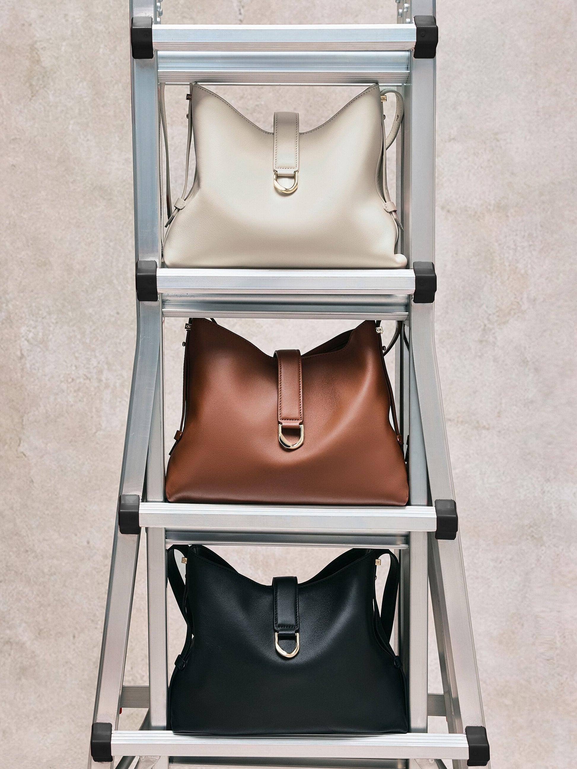 Gabine Leather Belted Hobo Bag - Black | CHARLES & KEITH