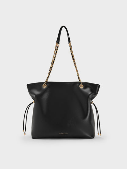 Arya Braided-Chain Tote Bag - Black | CHARLES & KEITH