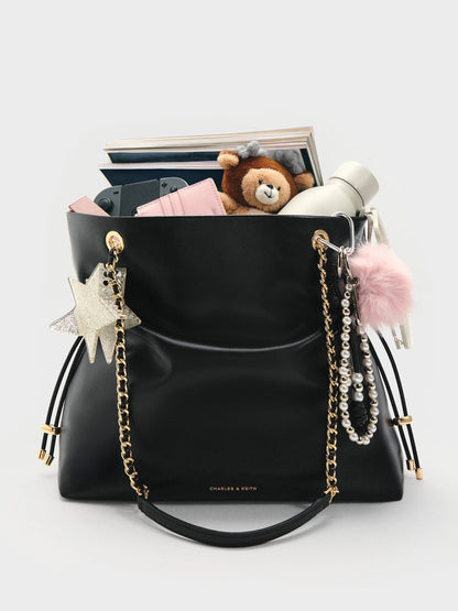 Arya Braided-Chain Tote Bag - Black | CHARLES & KEITH