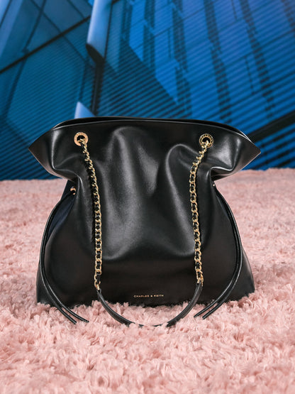 Arya Braided-Chain Tote Bag - Black | CHARLES & KEITH