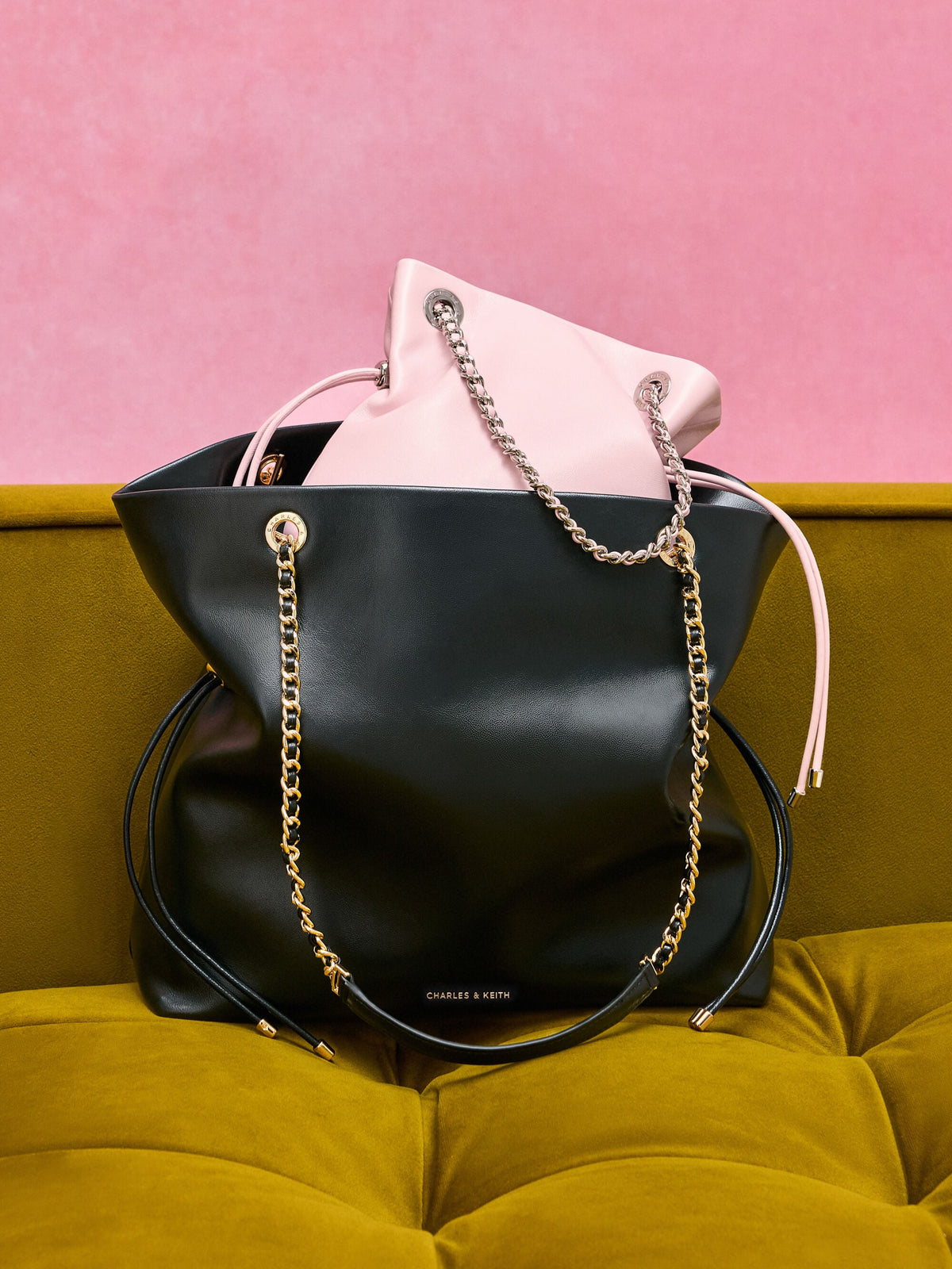 Arya Braided-Chain Tote Bag - Black | CHARLES & KEITH