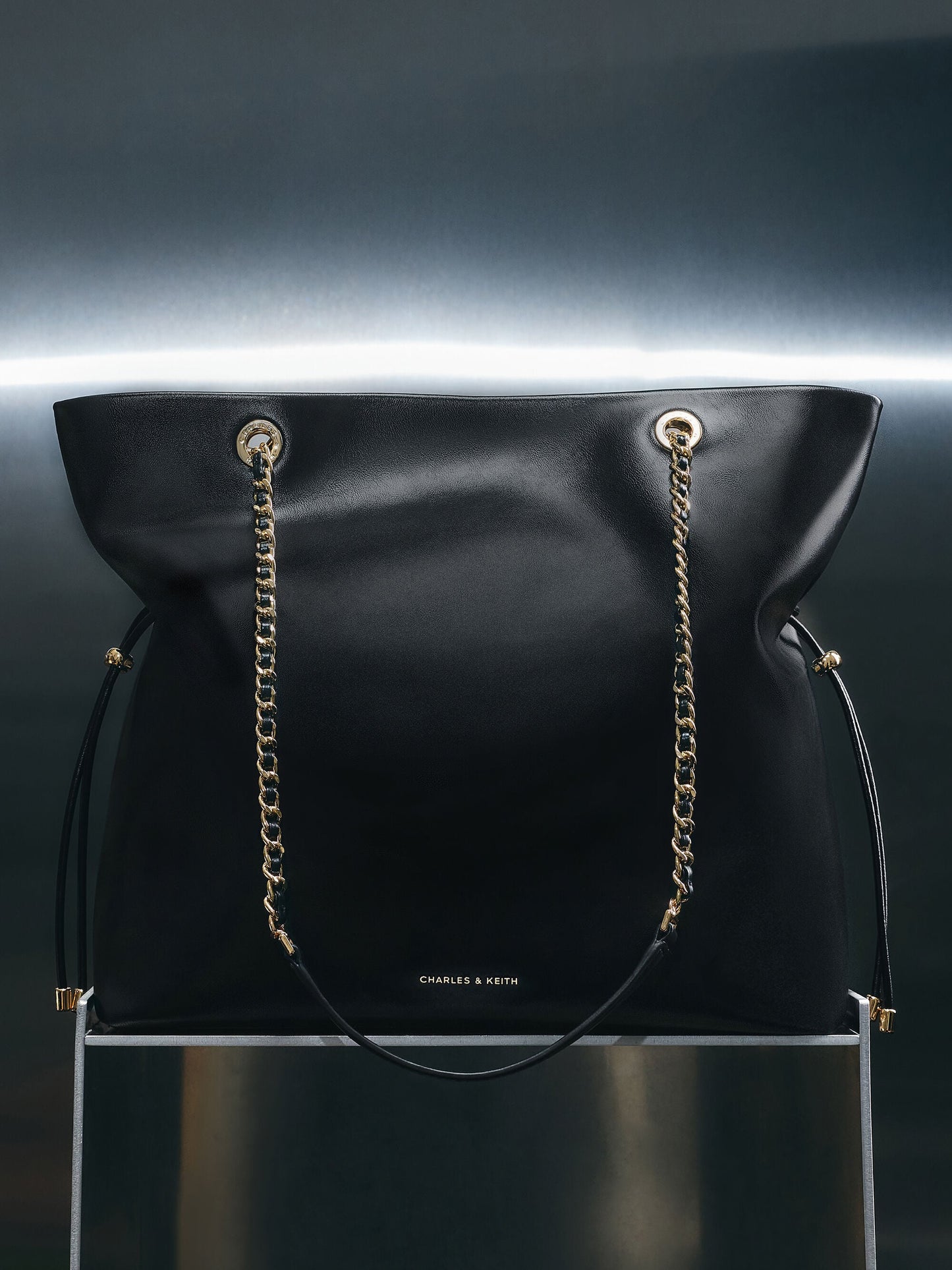 Arya Braided-Chain Tote Bag - Black | CHARLES & KEITH