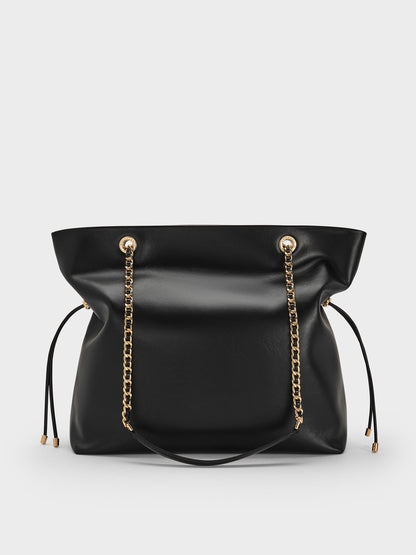 Arya Braided-Chain Tote Bag - Black | CHARLES & KEITH