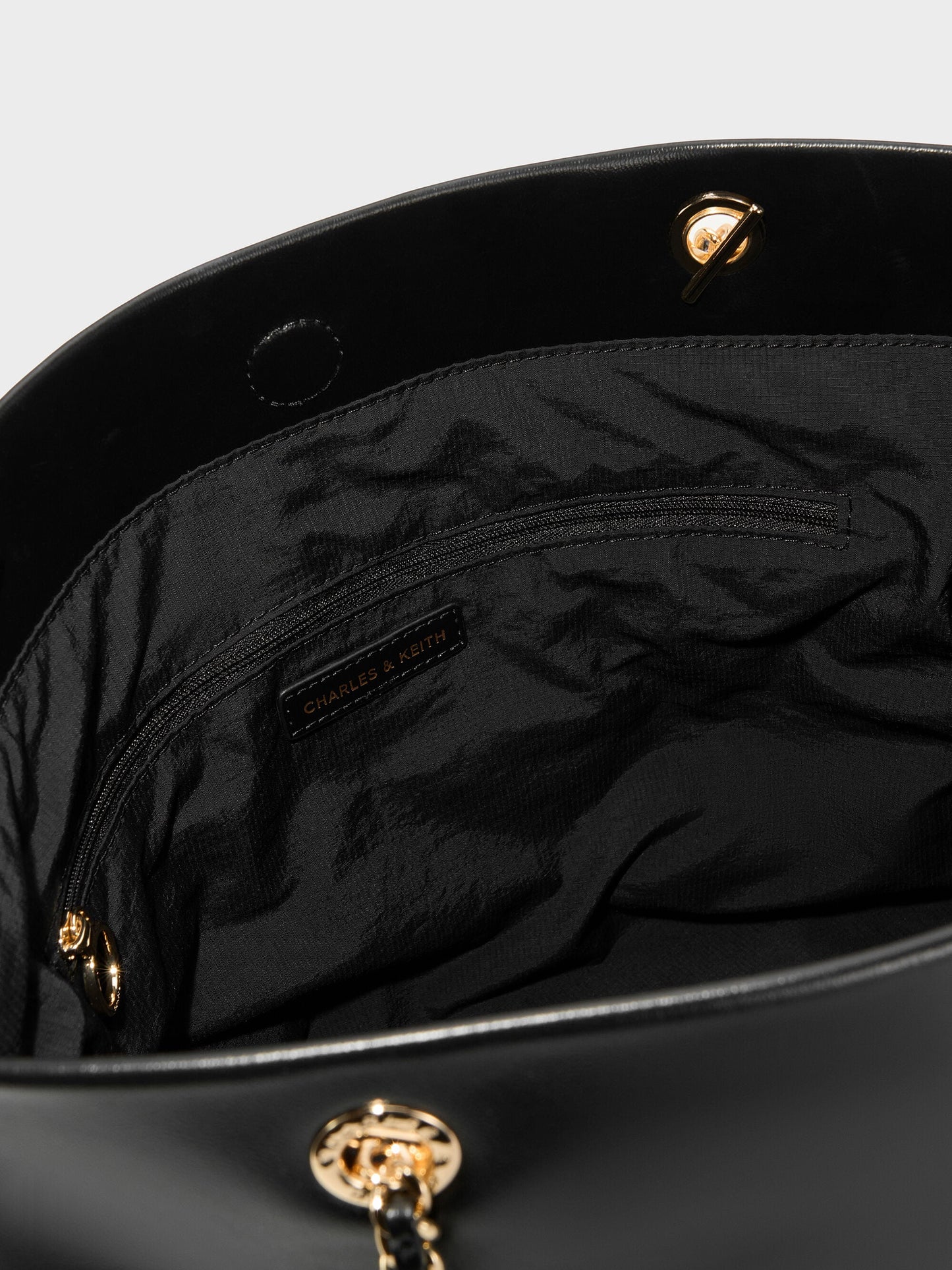 Arya Braided-Chain Tote Bag - Black | CHARLES & KEITH