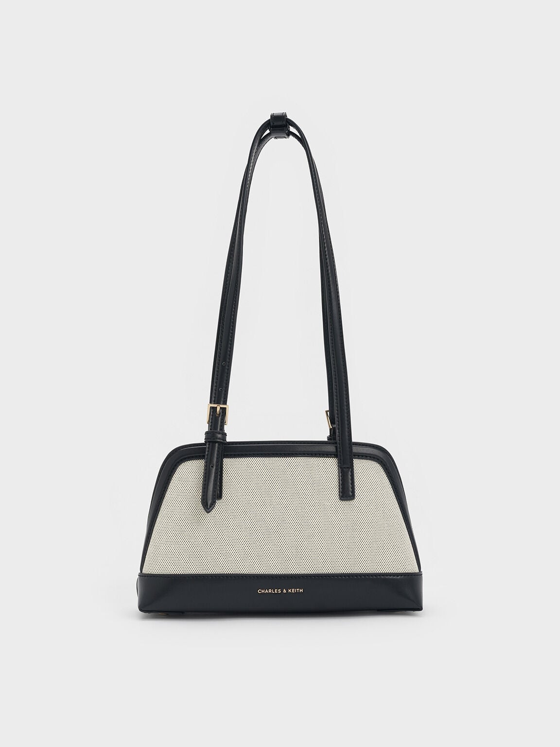 Enola Canvas Long-Handle Shoulder Bag - Black | CHARLES & KEITH
