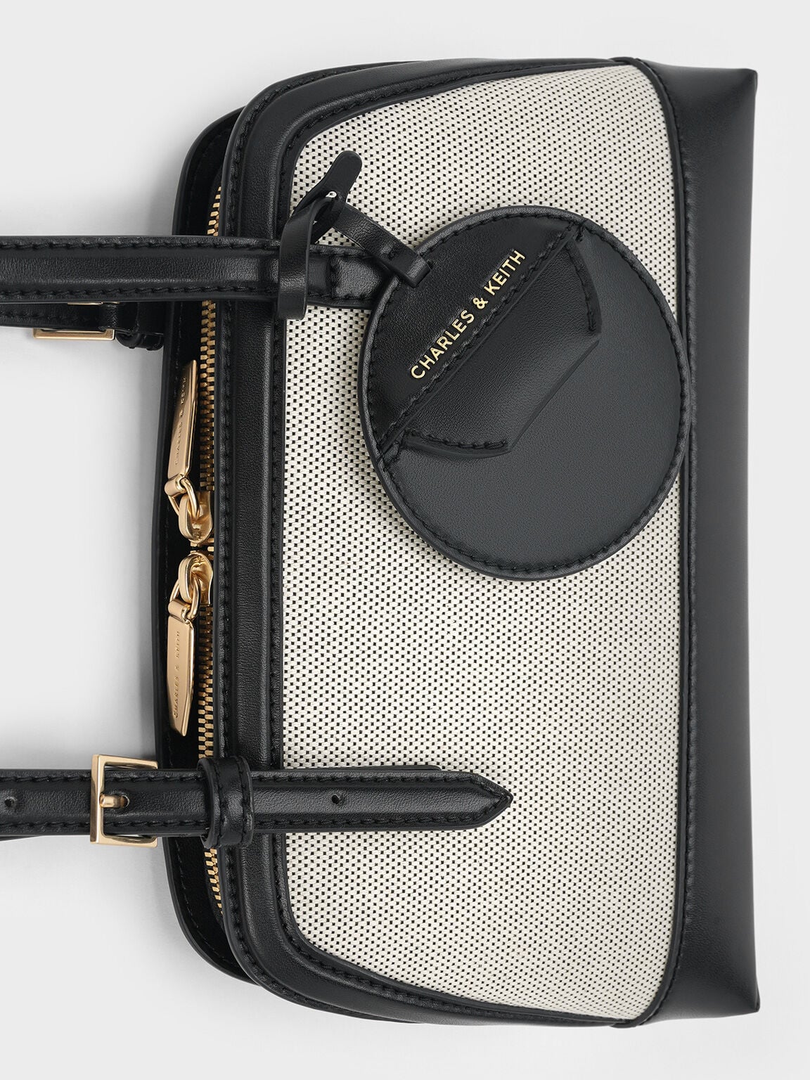 Enola Canvas Long-Handle Shoulder Bag - Black | CHARLES & KEITH